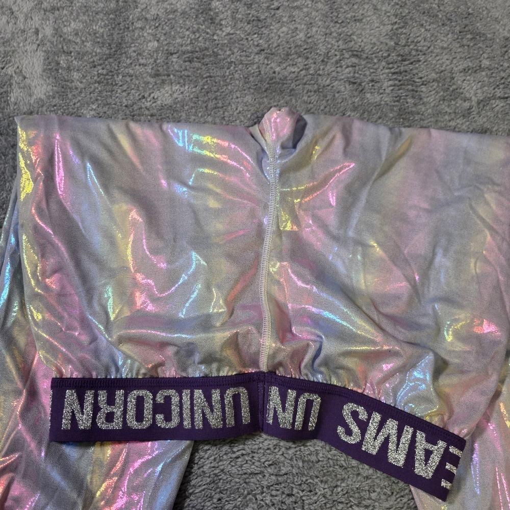 Top Drawer Womens S Joggers Silver Holographic Unicorn Dreams Iridescent Rave - Picture 7 of 7